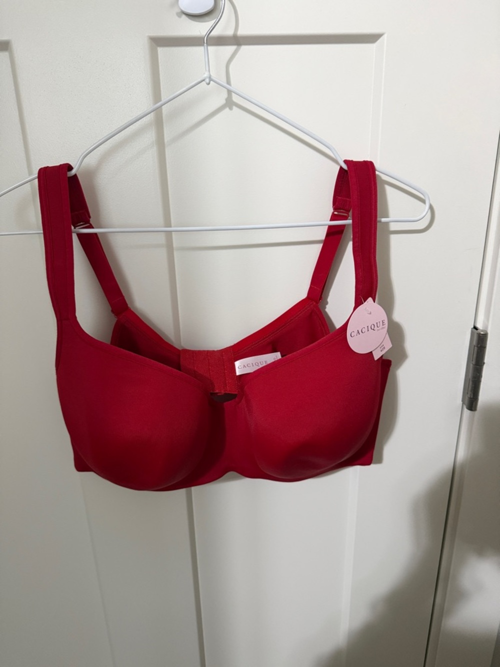 Cacique Vibrant Red Support Bra with Cushioned Straps